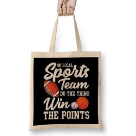 Humuts Go Local Sports Team Funny Sports Fan Sarcasm Pun Uzun Saplı Açık Bej Bez Çanta