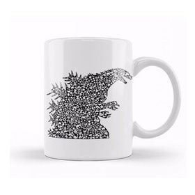Humuts Godzilla Japanese Symbols Collage Kupa Bardak