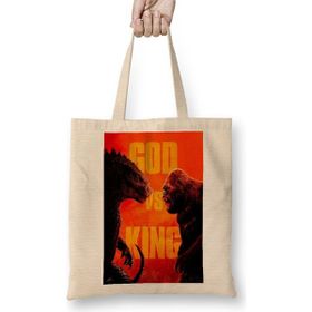 Humuts Godzilla vs Kong 04 Uzun Saplı Açık Bej Bez Çanta