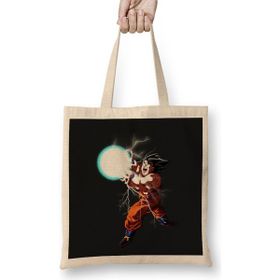 Humuts Goku Kamehameha Uzun Saplı Açık Bej Bez Çanta