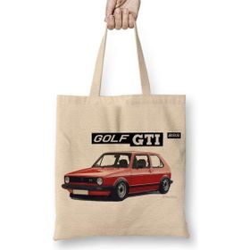 Humuts Golf MK2 GTI Uzun Saplı Açık Bej Bez Çanta