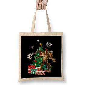 Humuts Goro Around The Christmas Tree Mortal Kombat Uzun Saplı Bez Çanta