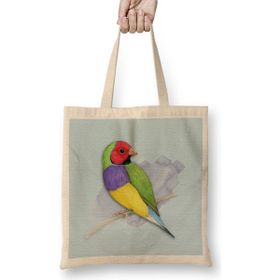 Humuts Gouldian Finch Wizard 03 Açık Bej Uzun Saplı Bez Çanta