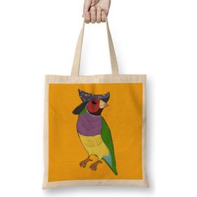 Humuts Gouldian Finch Wizard Açık Bej Uzun Saplı Bez Çanta