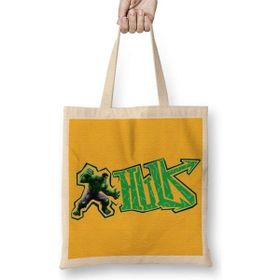 Humuts Grafitt Personalizada Hulk Açık Bej Uzun Saplı Bez Çanta