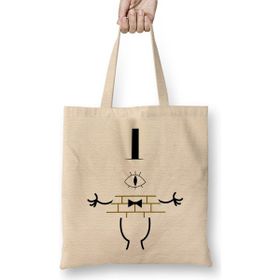 Humuts Gravity Falls Bill Cipher Açık Bej Uzun Saplı Bez Çanta