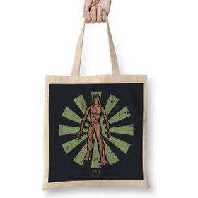 Humuts Groot Retro Japanese Guardians Of The Galaxy Açık Bej Uzun Saplı Bez Çanta