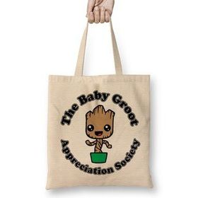 Humuts Guardians Of The Galaxy Baby Groot Appreciation Society Uzun Saplı Kadın Bez Çanta