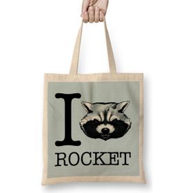 Humuts Guardians Of The Galaxy I Heart Rocket Raccoon Uzun Saplı Bez Çanta