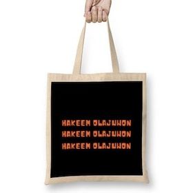 Humuts Hakeem Olajuwon- Basketball gifts Vintage Retro Rainbow Quotes For BOYS AND Dad Uzun Saplı Bez Çanta