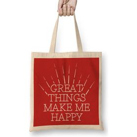 Humuts Happiness Great Things Make Me Happy Bez Kadın Günlük Çanta