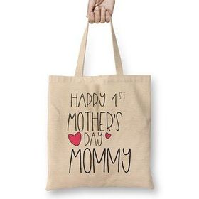 Humuts Happy 1st Mother s Day New Mommy First 2020 Uzun Saplı Bez Çanta