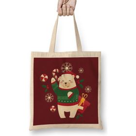 Humuts Happy Christmas Polar Bear Bez Kadın Günlük Çanta