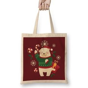 Humuts Happy Christmas Polar Bear Bez Kadın Günlük Çanta