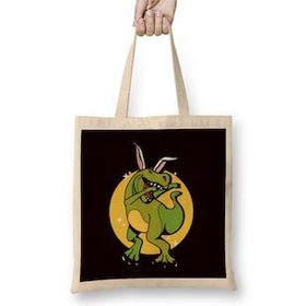 Humuts Happy Easter Dino Bunny T-Rex Rabbit Eggs Hunting Spring Bez Kadın Günlük Çanta