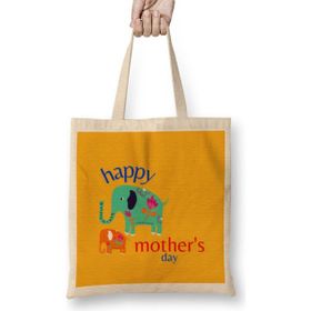 Humuts Happy Mothers Day 2021 Açık Bej Uzun Saplı Bez Çanta