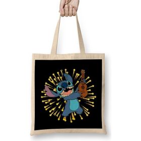 Humuts Happy Stitch Açık Bej Uzun Saplı Bez Çanta
