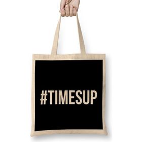 Humuts Hashtag Times Up Açık Bej Uzun Saplı Bez Çanta