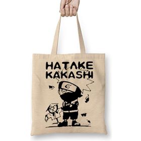 Humuts Hatake Kakashi Naruto Anime Açık Bej Uzun Saplı Bez Çanta
