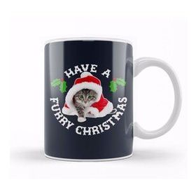 Humuts Have a Furry Christmas Cat Beyaz Porselen Kupa Bardak