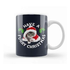 Humuts Have a Furry Christmas Cat Beyaz Porselen Kupa Bardak