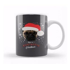 Humuts Have a Pugtastic Christmas Pug Dog Beyaz Porselen Kupa Bardak