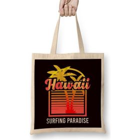 Humuts Hawaii Palm Tree Surfing Paradise Beach Island Summer Ocean Bez Uzun Saplı Açık Bej Rengi Çanta