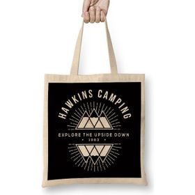 Humuts Hawkins Camping Explore Stranger Things Bez Uzun Saplı Açık Bej Rengi Çanta