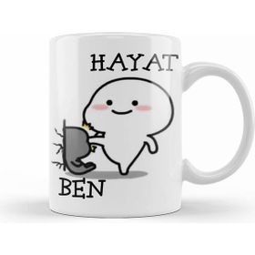 Humuts Hayat Ben Komik Beyaz Porselen Kupa Bardak