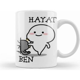 Humuts Hayat Beni Sıktı Komik Beyaz Porselen Kupa Bardak