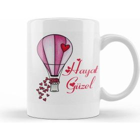 Humuts Hayat Güzel Beyaz Porselen Kupa Bardak