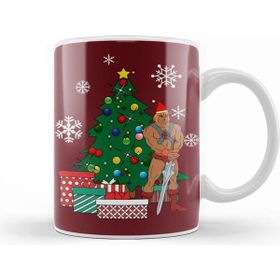 Humuts He Man Around the Christmas Tree Beyaz Porselen Kupa Bardak