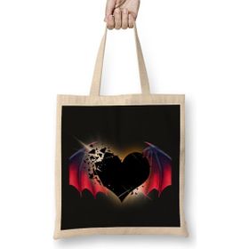 Humuts Heart Eavil Heat Uzun Saplı Açık Bej Bez Çanta