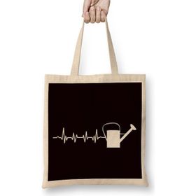 Humuts Heartbeat Watering Can Gardening Garden Gardener Landscaper Uzun Saplı Açık Bej Bez Çanta