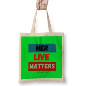 Humuts Her Life Matters Ma’khia Bryant Uzun Saplı Açık Bej Bez Çanta