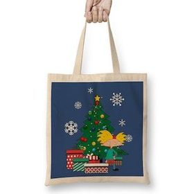 Humuts Hey Arnold Around The Christmas Tree Uzun Saplı Bez Çanta