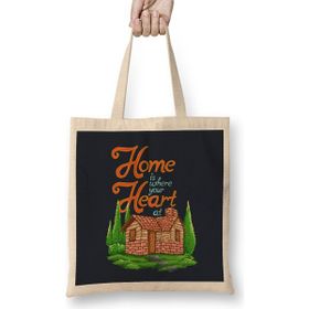 Humuts Home Is Where Your Heart At Pixel Art Uzun Saplı Bez Çanta