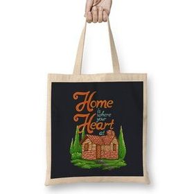 Humuts Home Is Where Your Heart At Pixel Art Uzun Saplı Bez Çanta