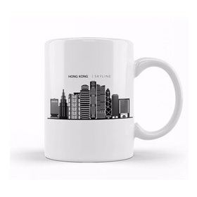 Humuts Hong Kong Skyline Outline Cityscape Travel Kupa Bardak