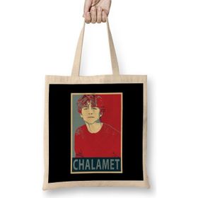 Humuts Hope Poster Timothee Chalamet Uzun Saplı Açık Bej Bez Çanta