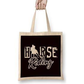 Humuts Horse Riding Equestrian Sport Dressage Horseshoe Gallop Uzun Saplı Açık Bej Bez Çanta