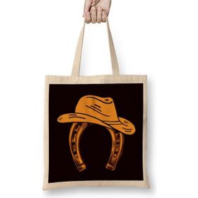 Humuts Horseshoe Cowboy Hat Horse Riding Equestrian Sport Saddle Uzun Saplı Açık Bej Bez Çanta