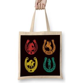 Humuts Horseshoe Retro Cowboy Cowgirl Equestrian Sport Western Uzun Saplı Bez Çanta