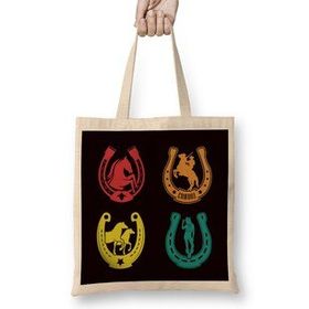 Humuts Horseshoe Retro Cowboy Cowgirl Equestrian Sport Western Uzun Saplı Bez Çanta