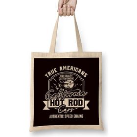 Humuts Hot Rod American Cars Classic Automobile Modified Hotrod Uzun Saplı Açık Bej Bez Çanta