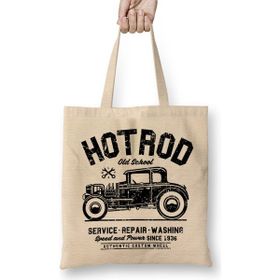 Humuts Hot Rod Old School Uzun Saplı Açık Bej Bez Çanta