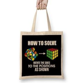 Humuts How To Solve Puzzle Cube Funny Cubing Uzun Saplı Bez Çanta