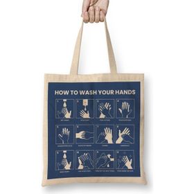 Humuts How To Wash Your Hands Uzun Saplı Bez Çanta