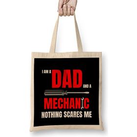 Humuts I Am A Dad And A Mechanic Nothing Scare 01 Bez Uzun Saplı Açık Bej Rengi Çanta