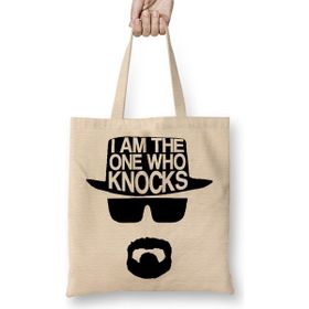 Humuts I Am The One Who Konocks Walter White Breaking Bad 01 Bez Uzun Saplı Açık Bej Rengi Çanta